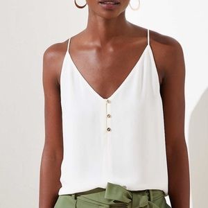 Loft White Spaghetti Strap Blouse
